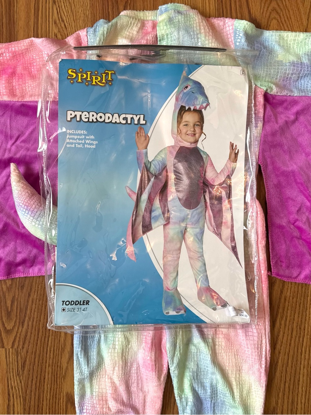 3-4T Spirit Toddler Pterodactyl Costume in Iridescent Pastel